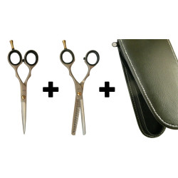 Komplet Lexwo Student nożyczki+degażówki 6" + ETUI!